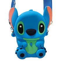 Bolsinha De Silicone Stitch Angel Hello Kitty Minnie Com Alça Infantil Pequena