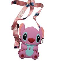 Bolsinha De Silicone Stitch Angel Hello Kitty Minnie Com Alça Infantil Pequena