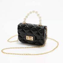 Bolsinha Infantil Mini Bag Blogueirinha Transversal Pérolas Cor:Preto