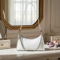 Bolsinha Pequena Baguete Meia Lua Clutch Alça Ombro ou Mão Lançamento