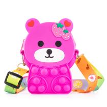 Bolsinha Pop It Infantil Menina Urso Shoulder Bag De Criança