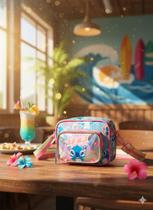 Bolsinha Puket Infantil Holográfica Stitch Azul-celeste Multicor