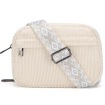 Bolso bandolera MAXTOP de pana con correa desmontable beige