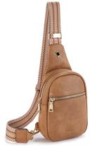 Bolso Bandolera Telena Pequeño de Cuero Vegano Camel