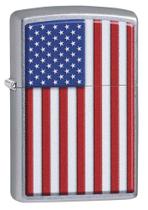 Bolso cromado Zippo Patriotic Street mais leve Bolso cromado Zippo Patriotic Street mais leve