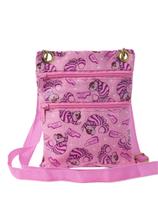 Bolso cruzado Disney del Gato Risón para pasaporte rosa 17x21 cm