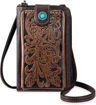 Bolso cruzado para celular Montana West en cuero vegano color café Bolso cruzado para celular Montana West en cuero vegano color café