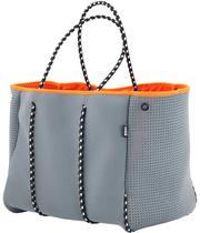 Bolso de Playa Tote QOGiR de Neopreno con Bolsillo Interior con Cierre Gris Bolso de Playa Tote QOGiR de Neopreno con Bolsillo Interior con Cierre Gris