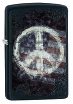Bolso mais leve com bandeira americana Zippo Peace, preto fosco Bolso mais leve com bandeira americana Zippo Peace, preto fosco