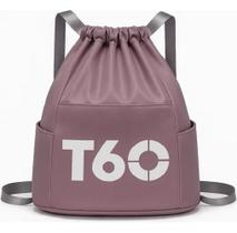 Bolso T60 Rosa Cinza Unissex Dobrável Impermeável Treino