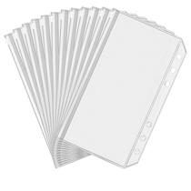 Bolsos de fichário Antner, 12 peças, A6, PVC transparente, 17,7 x 10,5 cm Bolsos de fichário Antner, 12 peças, A6, PVC transparente, 17,7 x 10,5 cm