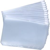 Bolsos de plástico A6 Binder, 6 furos, organizador de dinheiro com zíper x12 Bolsos de plástico A6 Binder, 6 furos, organizador de dinheiro com zíper x12