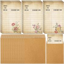 Bolsos para livros de biblioteca, pacote Roowest 120 com envelopes de 9 x 11,5 cm