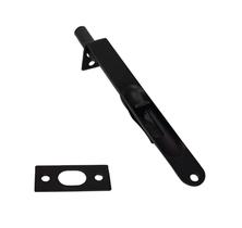 Bolt Flush Bolt QCAA, latão sólido, 6 cm, redondo, preto fosco, 1 pacote