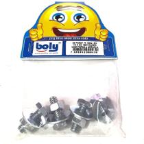 Boly Parafuso Rosca Máquina Zincado 1/4" x 3/4" Sextavado c/ Porca e Arruela 4 Pçs