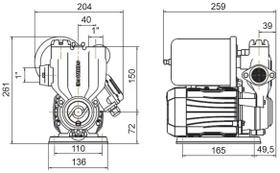 Bomba 35 Mca Pressurizador Pw370 Agua Biv. Shimge 370W 1/2Cv