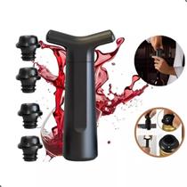 Bomba A Vácuo Pressão 4 Tampas De Silicone Para Vinho