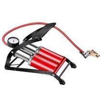 Bomba ar dupla alta pressao manometro compressor pedal inflador bola boia colchao pneu bike moto carro