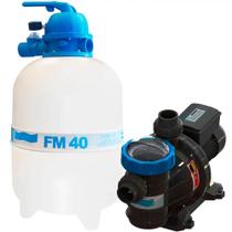 Bomba BMC-50 1/2Hp Com Filtro FM-40 Para Piscina FILTER