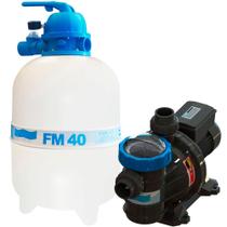 Bomba BMC-50 1/2Hp Com Filtro FM-40 Para Piscina Monofásica FILTER