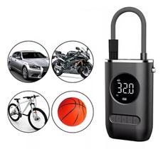 Bomba Calibrador de Ar Portátil de Pneu Carro Bike Moto Elétrica com Bateria Recarregável 102