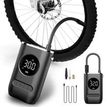 Bomba Calibrador De Encher Pneu De Carro Bike Moto Digital Elétrica Portátil 2000 mAh sem fio