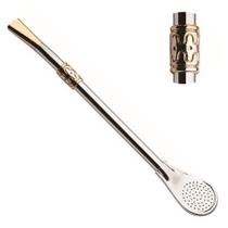 Bomba Chimarrão Mate 23cm Aço Niquelado Com Anel Bojo Pêra 138 - Taumer Bomba Chimarrão Mate 23cm Aço Niquelado Com Anel Bojo Pêra 138 - Taumer