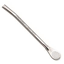 Bomba Chimarrão Mate Tererê 19cm Aço Inox Abaulada Lisa Desenhada - 600 Taumer Bomba Chimarrão Mate Tererê 19cm Aço Inox Abaulada Lisa Desenhada - 600 Taumer