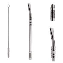 Bomba Chimarrão Mate Terere 21cm Aço Inox Mola Com Rosca Anel - 730 Taumer