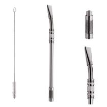 Bomba Chimarrão Tererê Mate 24cm Aço Inox Mola Com Rosca Anel Biqueira - 830 Taumer