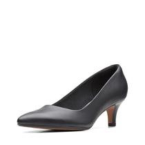 Bomba Clarks Linvale Jerica feminina de couro preto tamanho 11 de largura Bomba Clarks Linvale Jerica feminina de couro preto tamanho 11 de largura