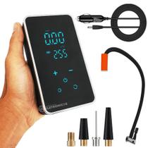 Bomba Compressor Digital Touch Para Encher e Calibrar Pneu Cabo Veicular 3 Metros MXB007