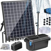 Bomba de Água Solar POPOSOAP 25W com Filtro para Lago, Vazão Ajustável