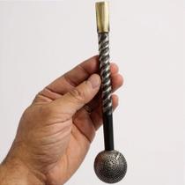 Bomba De Alpaca Envelhecida Cano Achatado E Torcido - R&R