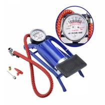 Bomba de ar alta pressao pedal manometro encher pneu bola boia colchao inflavel bike moto bola