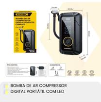 Bomba de ar compressor veicular digital portatil com dilpay digital + power bank Bomba de ar compressor veicular digital portatil com dilpay digital + power bank