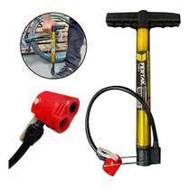 Bomba de Ar de Encher Pneu Bike Moto Bicicleta Carro Carrinho Calibrar Pneus Manual Mini Bonba Portátil Bola Futebol Vôlei Enxer Peneu Pequena - Fertak