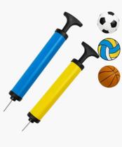 Bomba de Ar Manual 2 Bicos para Encher Bolas Futebol Vôlei Pilates e Exercícios