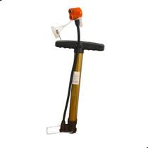 Bomba de Ar Manual Universal Enche Bolas Pneus e Infláveis com Agulha e Adaptadores Inclusos Cor:Amarelo