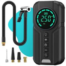 Bomba de Ar Portatil Eletrica De Encher Pneu De Carro Bike Moto Piscina com fio luz de emergência LE Bomba de Ar Portatil Eletrica De Encher Pneu De Carro Bike Moto Piscina com fio luz de emergência LE