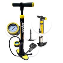 Bomba de Ar Vonder 60cm Bico Duplo Encher Pneu de Bicicleta Bike Carro Moto com Manometro