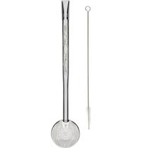 Bomba de Chimarrão 19cm Inox Bojo 800 Furos Removível Cano Trabalhado Tererê Bomba de Chimarrão 19cm Inox Bojo 800 Furos Removível Cano Trabalhado Tererê
