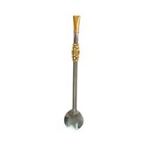 Bomba de Chimarrão Capellani em Inox Faixa Pampa com Banho Ouro 18k Bojo Rosqueável Bomba de Chimarrão Capellani em Inox Faixa Pampa com Banho Ouro 18k Bojo Rosqueável