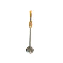 Bomba de Chimarrão Capellani em Inox Linha Coroa com Banho Ouro 18k Bojo Rosqueável - Bomba de Chimarrão Capellani em Inox Linha Coroa com Banho Ouro 18k Bojo Rosqueável -