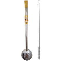 Bomba De Chimarrão Cuia Aço Inox 304 Banho Ouro Rosca 21cm Bomba De Chimarrão Cuia Aço Inox 304 Banho Ouro Rosca 21cm
