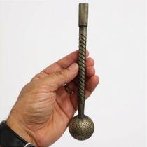 Bomba de Chimarrão em Alpaca Envelhecida - Cano Torcido e Bojo Rosca