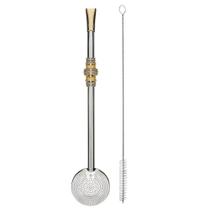 Bomba de Chimarrão Inox 24cm com Anel Trabalhado Bojo Mil Fu Bomba de Chimarrão Inox 24cm com Anel Trabalhado Bojo Mil Fu