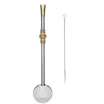 Bomba de Chimarrão Inox 24cm com Anel Trabalhado Bojo Mil Fu Bomba de Chimarrão Inox 24cm com Anel Trabalhado Bojo Mil Fu