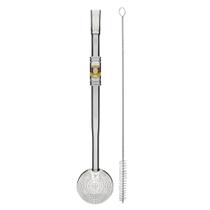 Bomba de Chimarrão Inox Anel Rosca 24cm Mil Furos Brasão RS Bortonaggio Bomba de Chimarrão Inox Anel Rosca 24cm Mil Furos Brasão RS Bortonaggio