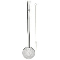 Bomba de Chimarrão Inox Bojo Mil Furos 21cm Bocal Simples Bomba de Chimarrão Inox Bojo Mil Furos 21cm Bocal Simples